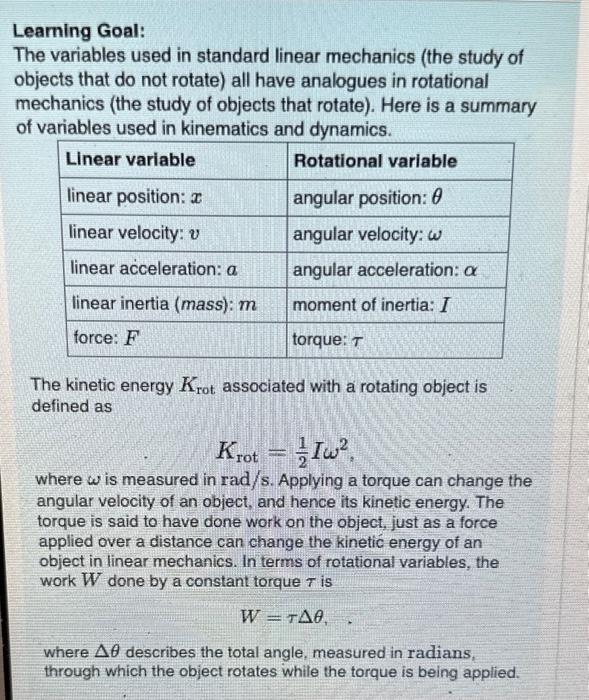 Learning Goal: The variables used in standard linear | Chegg.com