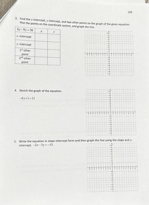 how to find the x intercept of a line with two points