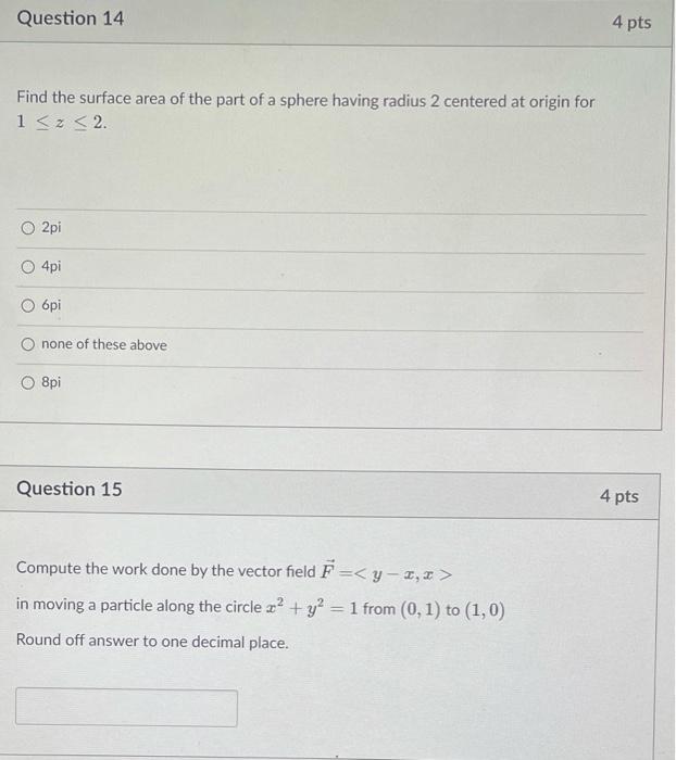 Solved Question 14 4 pts Find the surface area of the part | Chegg.com