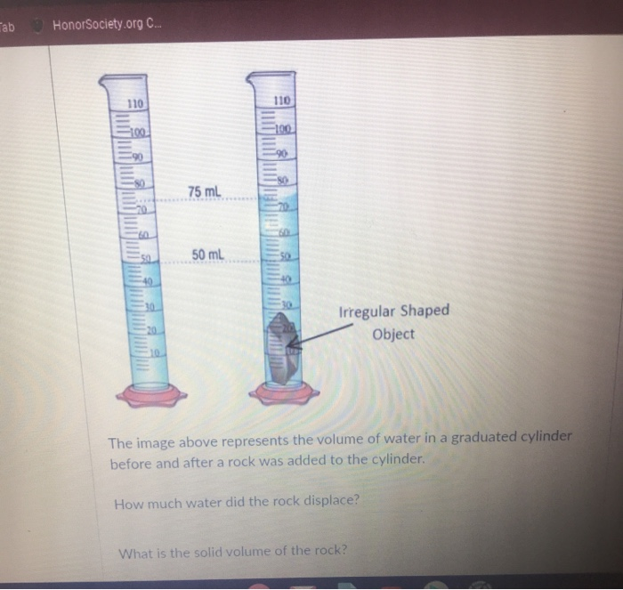 Solved In order to measure the volume of irregular solid