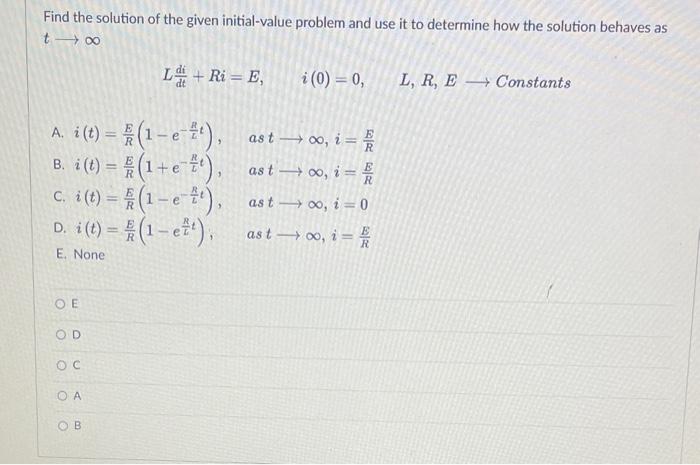 Solved Find the solution of the given initial-value problem | Chegg.com