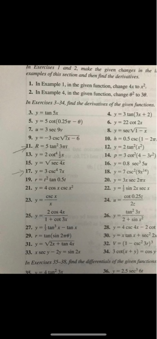 Solved In Exercises And 2, Make The Given Changes In The | Chegg.com