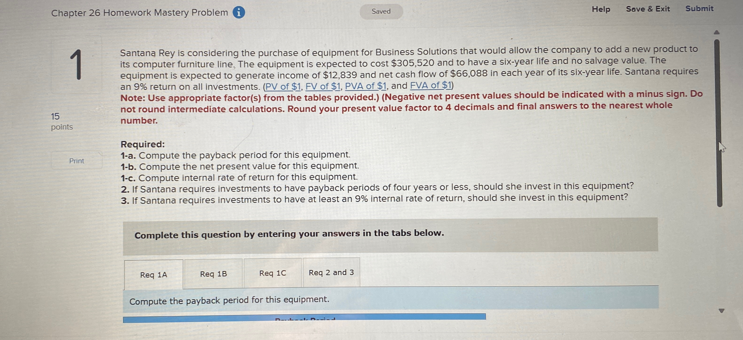Solved Chapter 26 ﻿Homework Mastery ProblemHelpSave & | Chegg.com