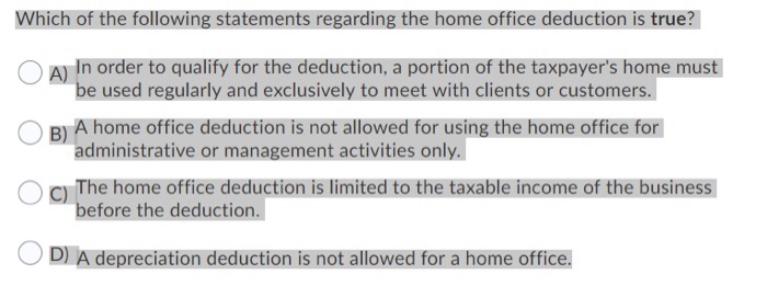 Solved Which Of The Following Statements Regarding The Home Chegg