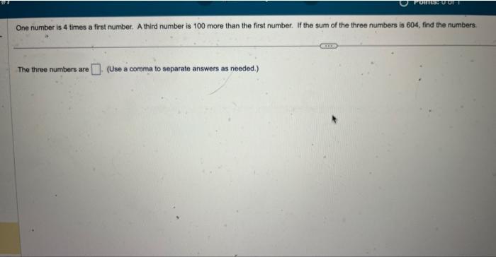 one third of a number is four times eleven