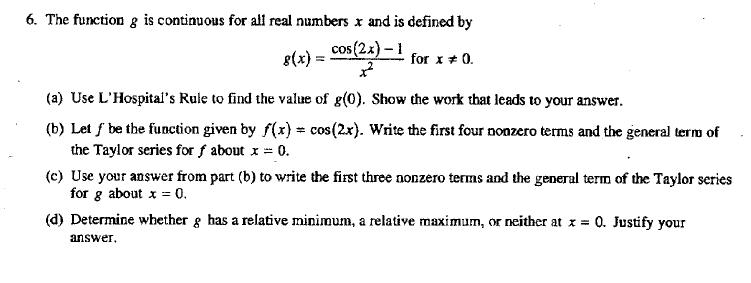 The Function G Is Continuous For All Real Numbers X 