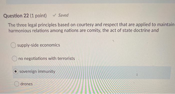 Solved Question 22 (1 point) Saved The three legal | Chegg.com