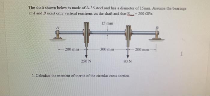 Solved The shaft shown below is made of A-36 steel and has a | Chegg.com