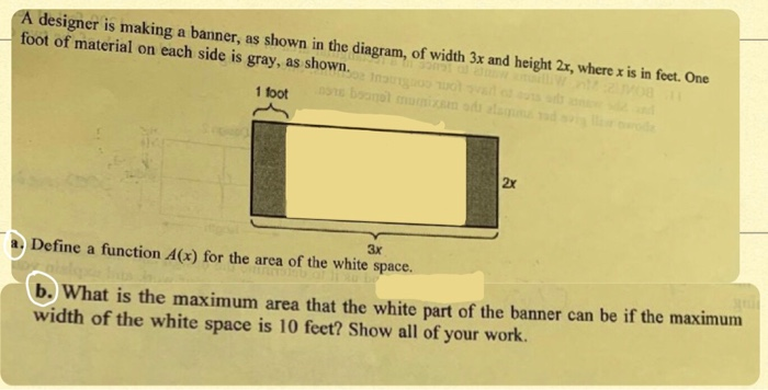 Solved A Designer Is Making A Banner As Shown In The Dia