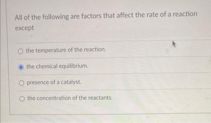 Solved All of the following are factors that affect the rate | Chegg.com