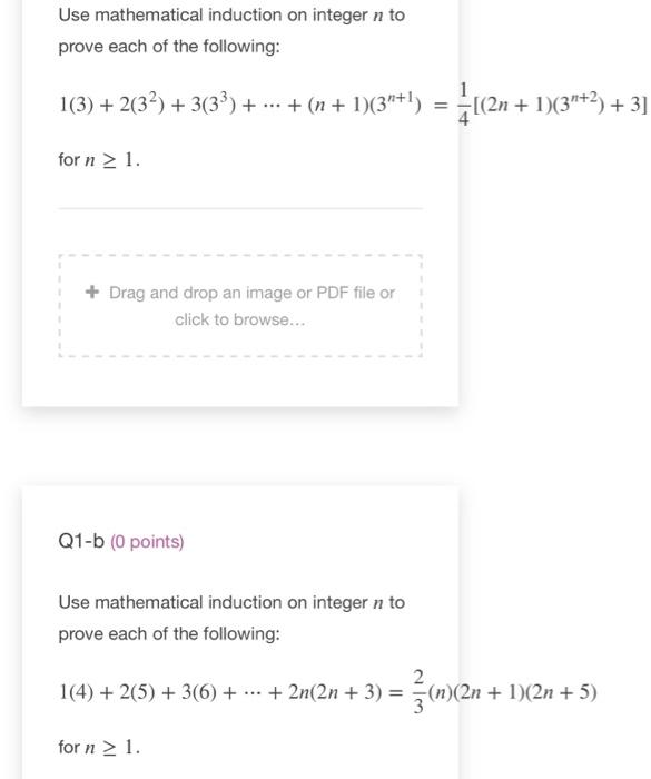 Solved Use mathematical induction on integer n to prove each | Chegg.com