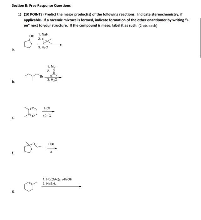 Solved Section II: Free Response Questions 1) (10 POINTS) | Chegg.com