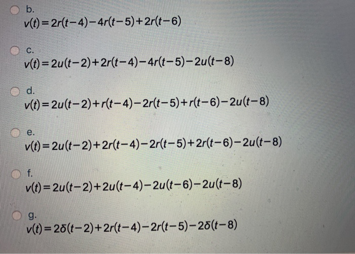 Solved 4 2 0 2 4 6 8 T Select One A V T 2u T 2 2r Chegg Com