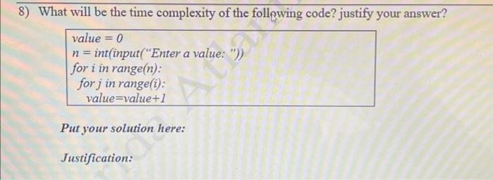 Solved D) What is the time complexity of the below program? | Chegg.com