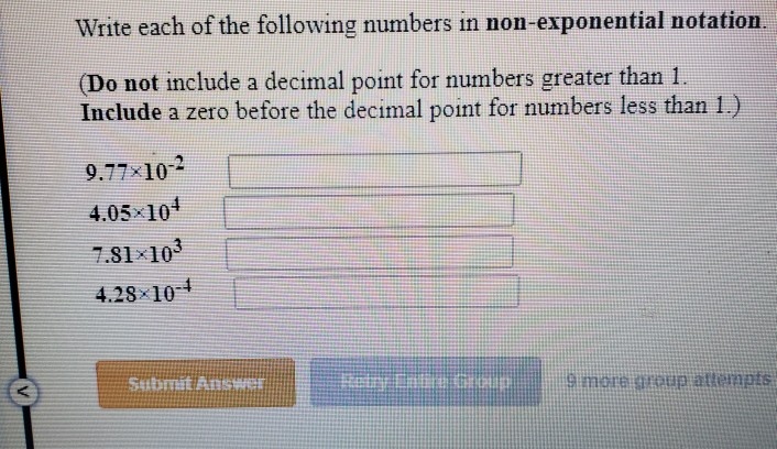 Solved 1 Write each of the following numbers in exponential | Chegg.com