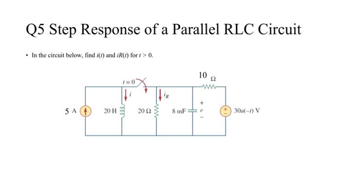Solved Q4 Step Response of a Series RLC Circuit • Having | Chegg.com