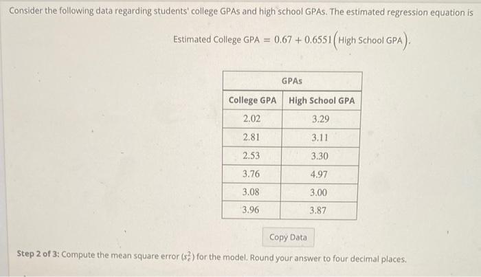 Solved Consider The Following Data Regarding Students' | Chegg.com