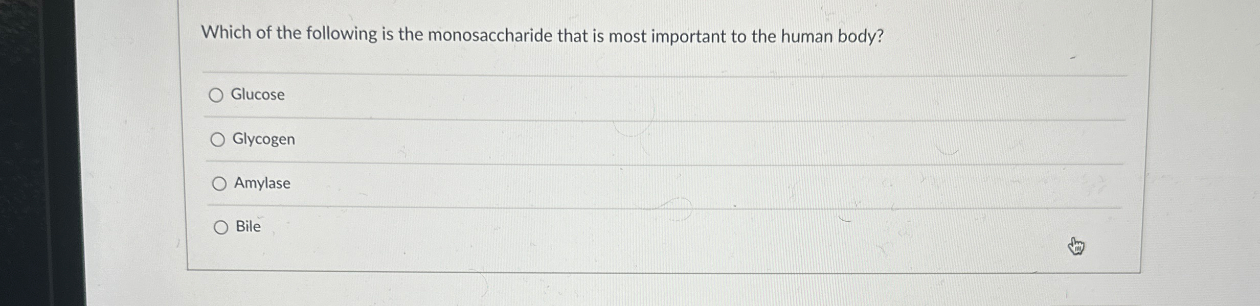 Solved Which of the following is the monosaccharide that is | Chegg.com