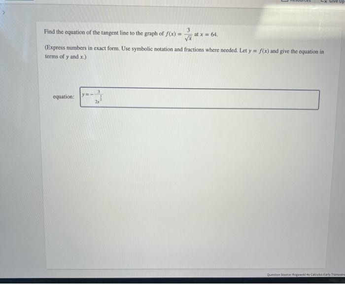 solved-find-the-equation-of-the-tangent-line-to-the-graph-of-chegg