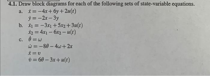 Solved 4.1. Draw block diagrams for each of the following | Chegg.com