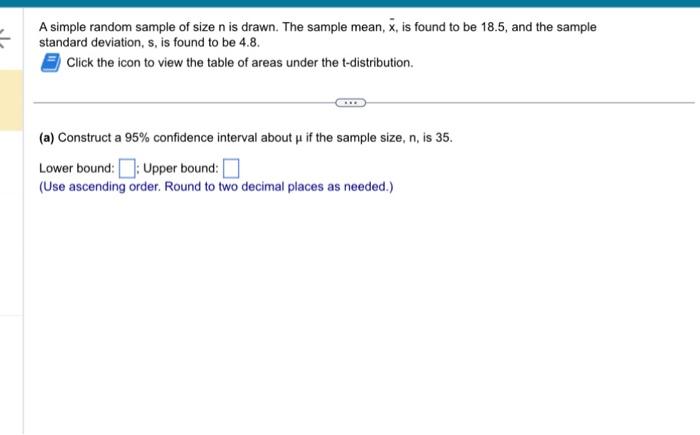 Solved A simple random sample of size n is drawn. The sample | Chegg.com