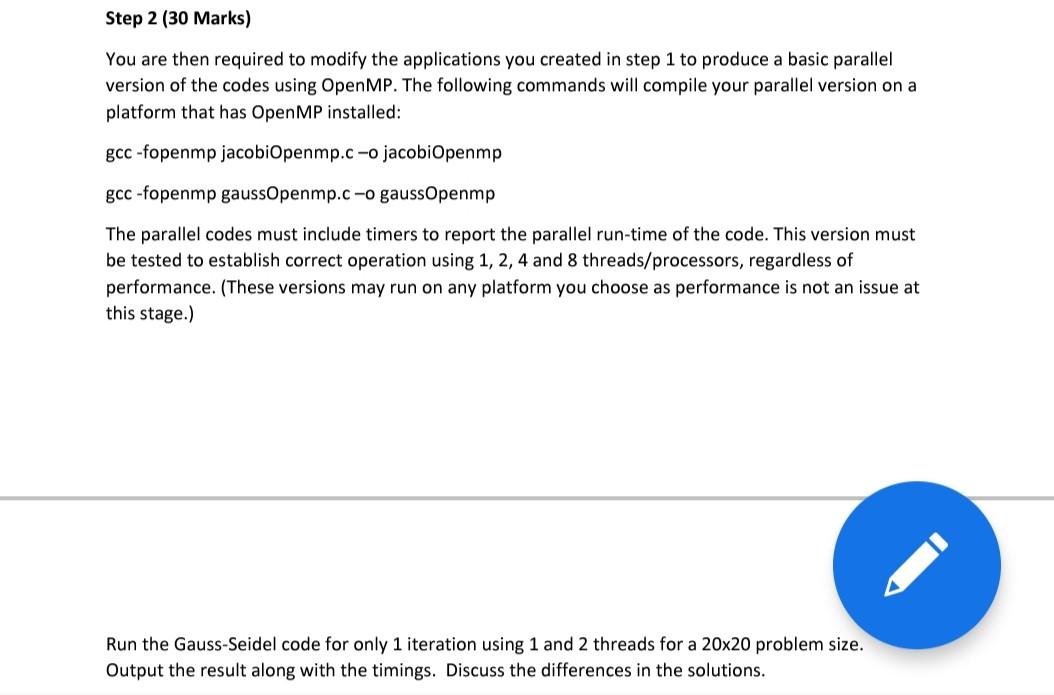 Step 2 (30 Marks) You are then required to modify the | Chegg.com