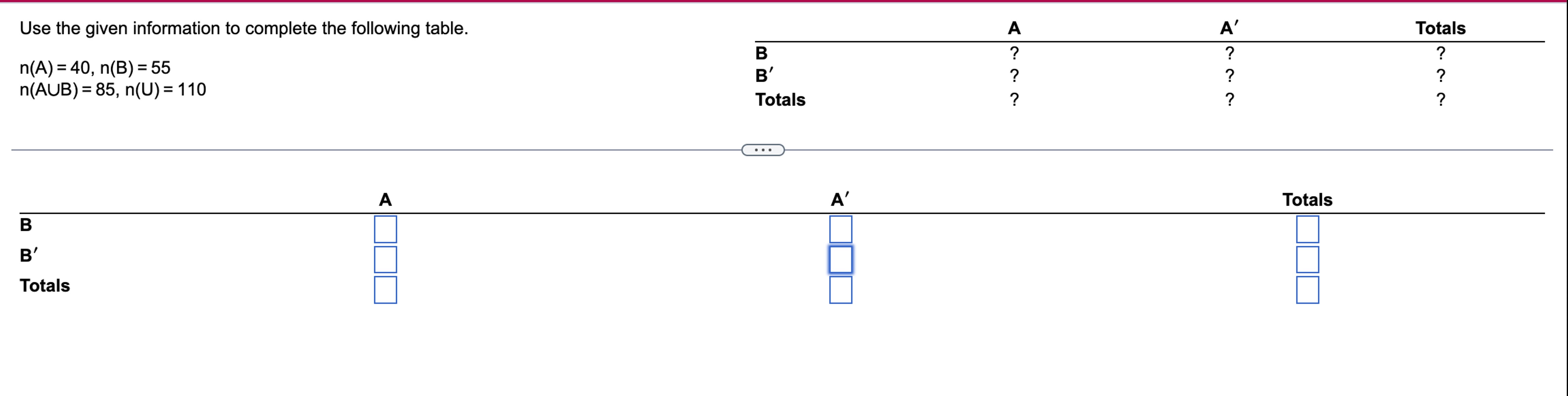 Solved Use the given information to complete the following | Chegg.com
