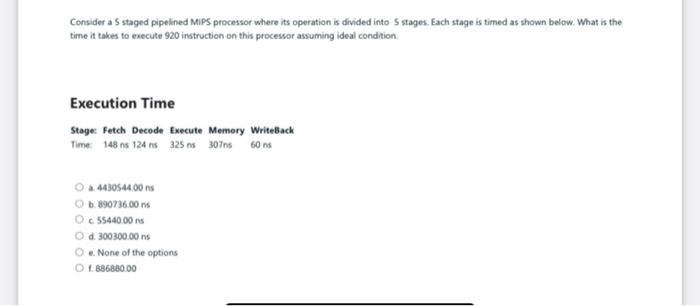 Solved Consider A Staged Pipelined Mips Processor Where Chegg Com