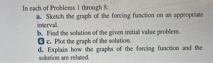 Solved In each of Problems 1 through 8 : a. Sketch the graph | Chegg.com
