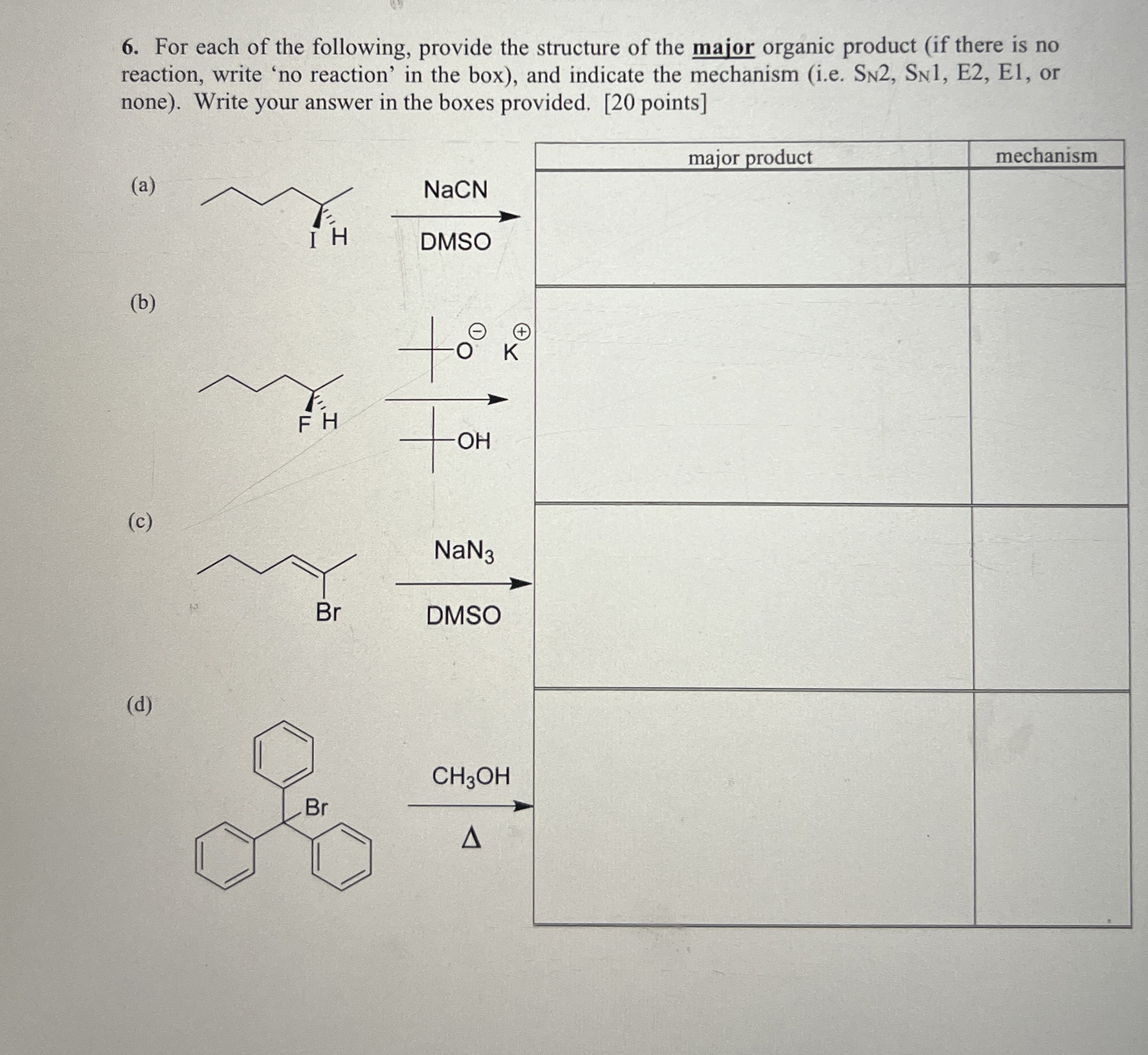 Solved For each of the following, provide the structure of | Chegg.com