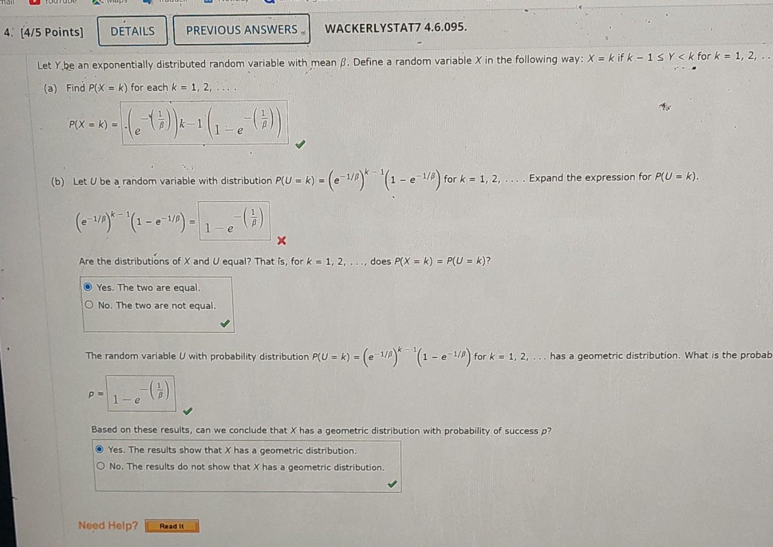 Solved Et Y Be An Exponentially Distributed Random Variable