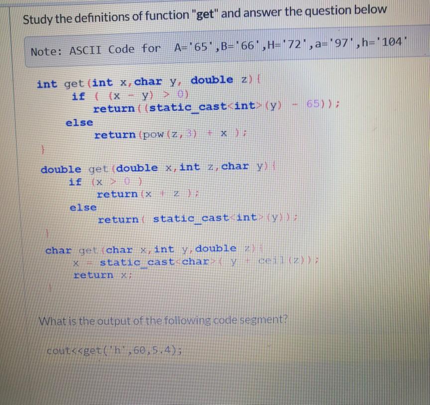 Solved Study the definitions of function 