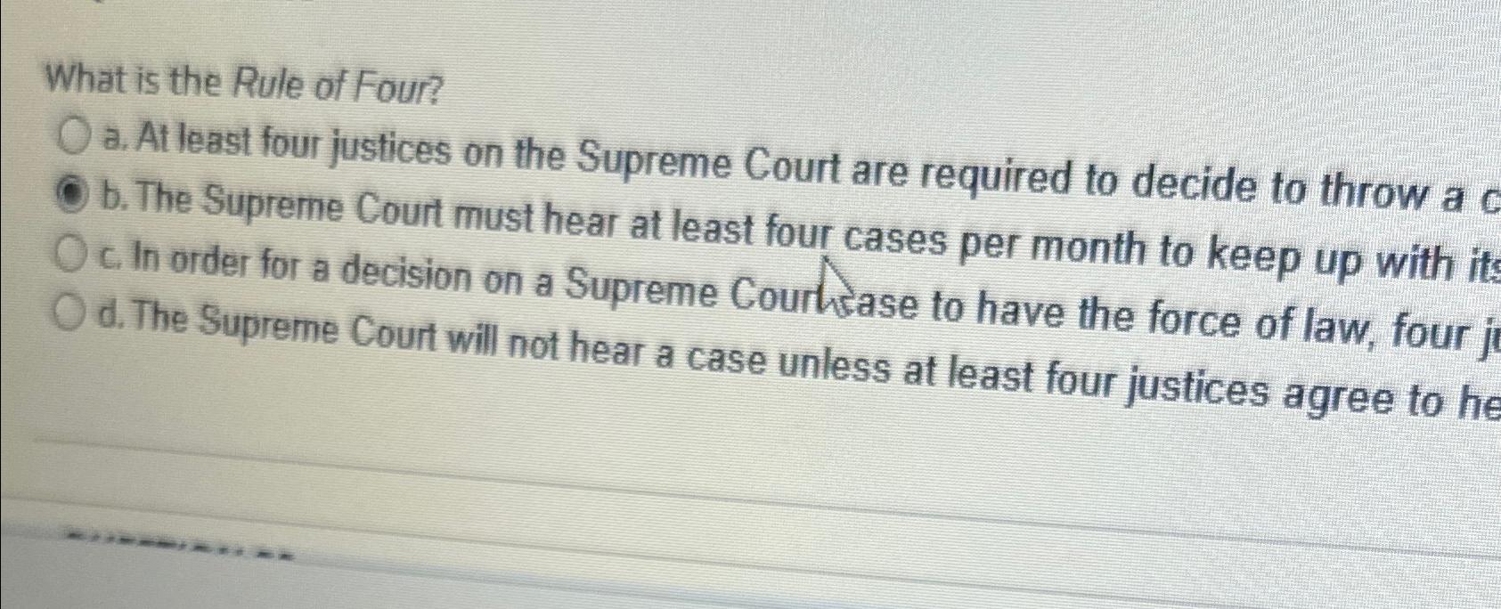 Supreme court rule outlet of four