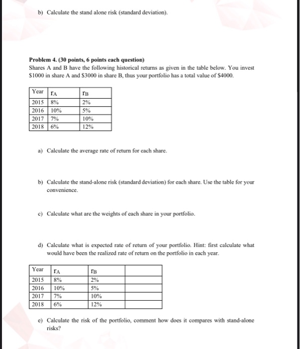 Solved Problem 1. (20 Points) ABC Company Has A Beta Of 0.9. | Chegg.com