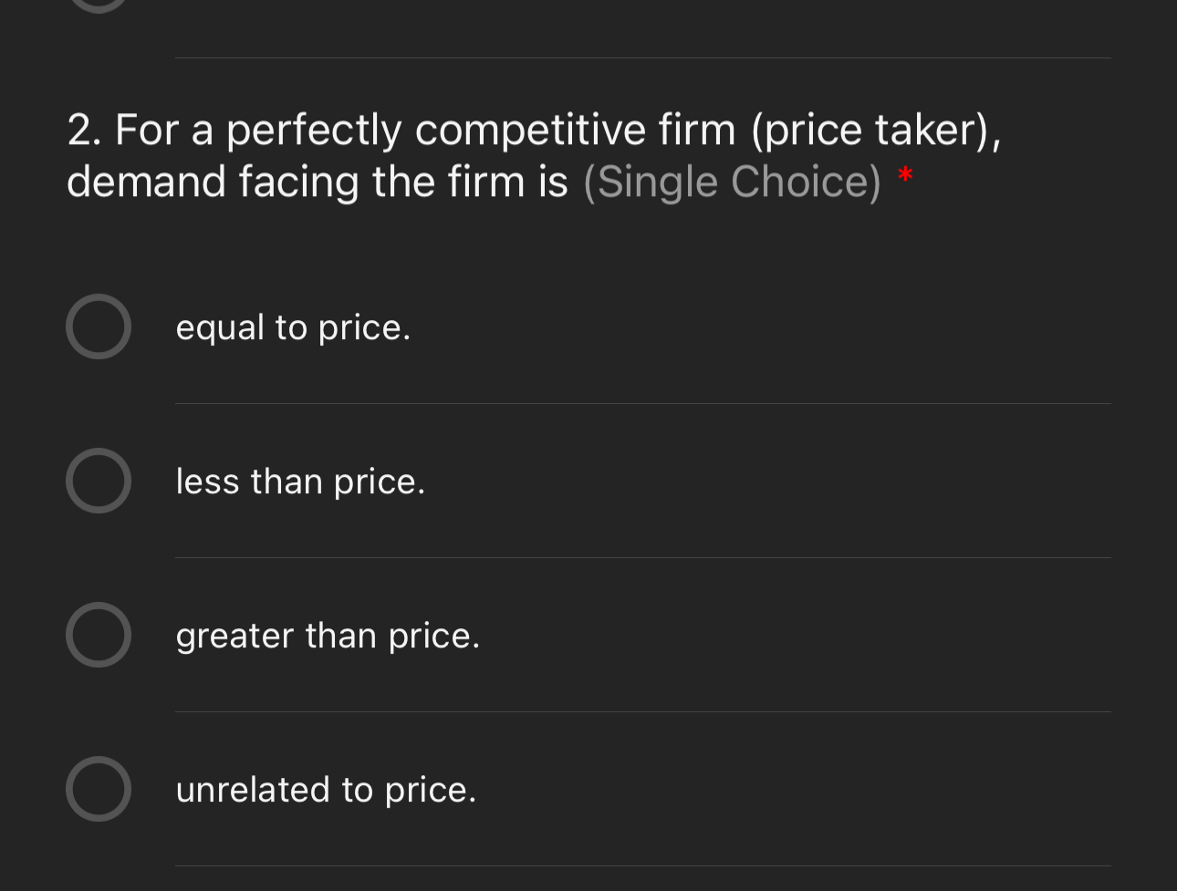 Solved For a perfectly competitive firm (price taker), | Chegg.com