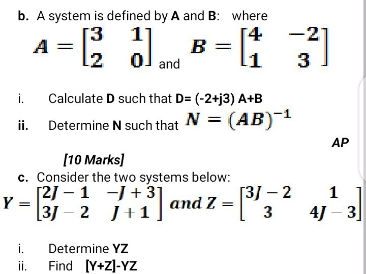 Solved B. A System Is Defined By A And B: Where 3 1 A= B = 2 | Chegg.com