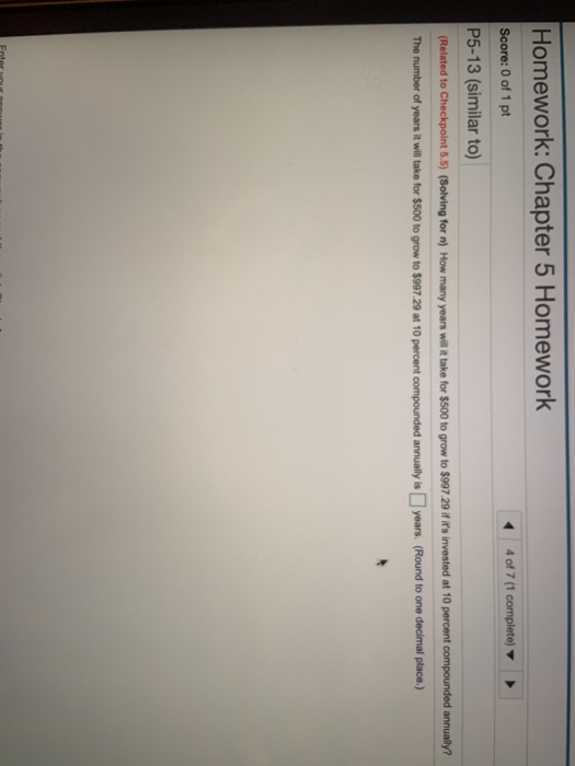 Solved Homework: Chapter 5 Homework Score: 0 Of 1 Pt 4 Of 7 | Chegg.com