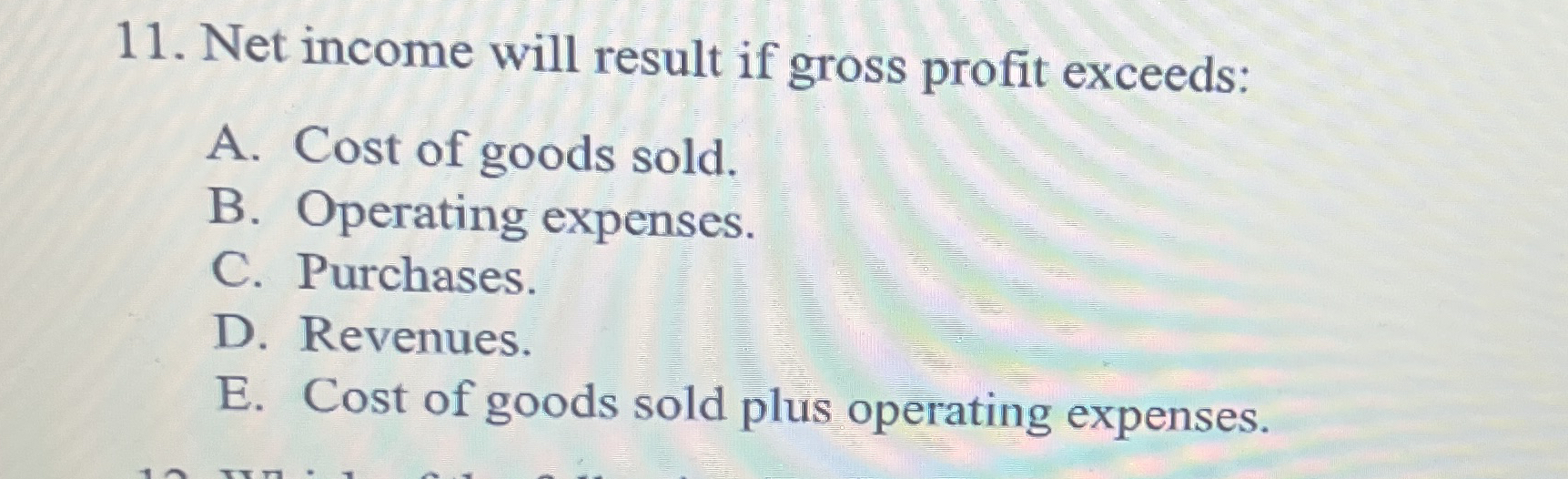 Solved Net income will result if gross profit exceeds:A. | Chegg.com