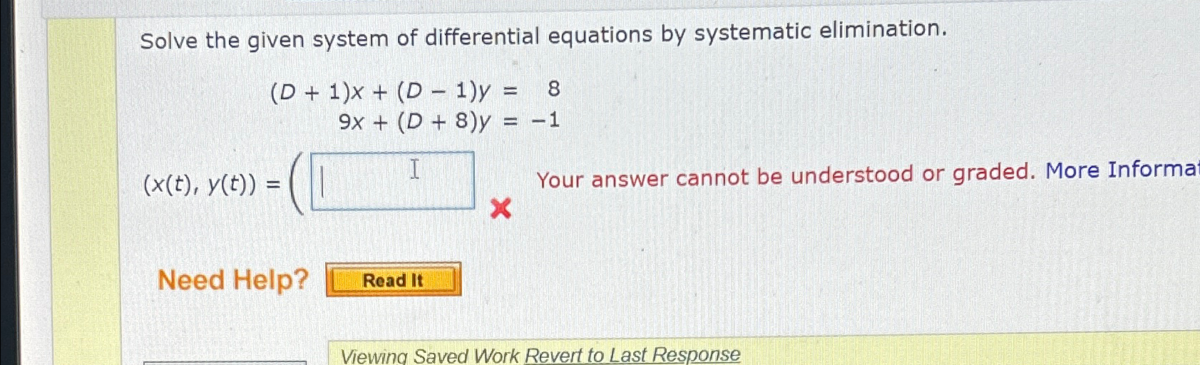 Solved Solve the given system of differential equations by | Chegg.com