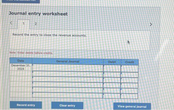 Solved Journal Entry Worksheet Record The Entry To Close | Chegg.com