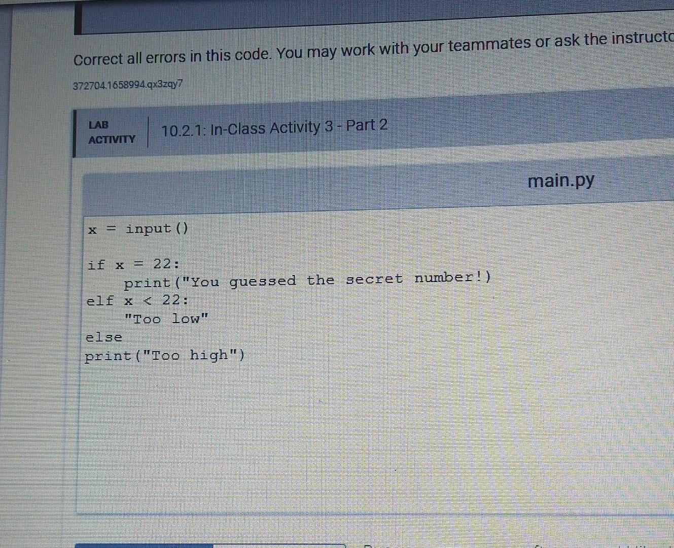 Solved Correct all errors in this code. You may work with | Chegg.com