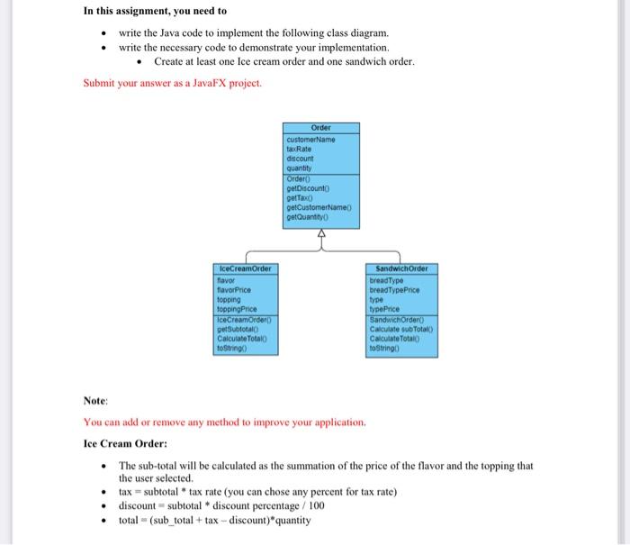 Solved In this assignment, you need to write the Java code | Chegg.com