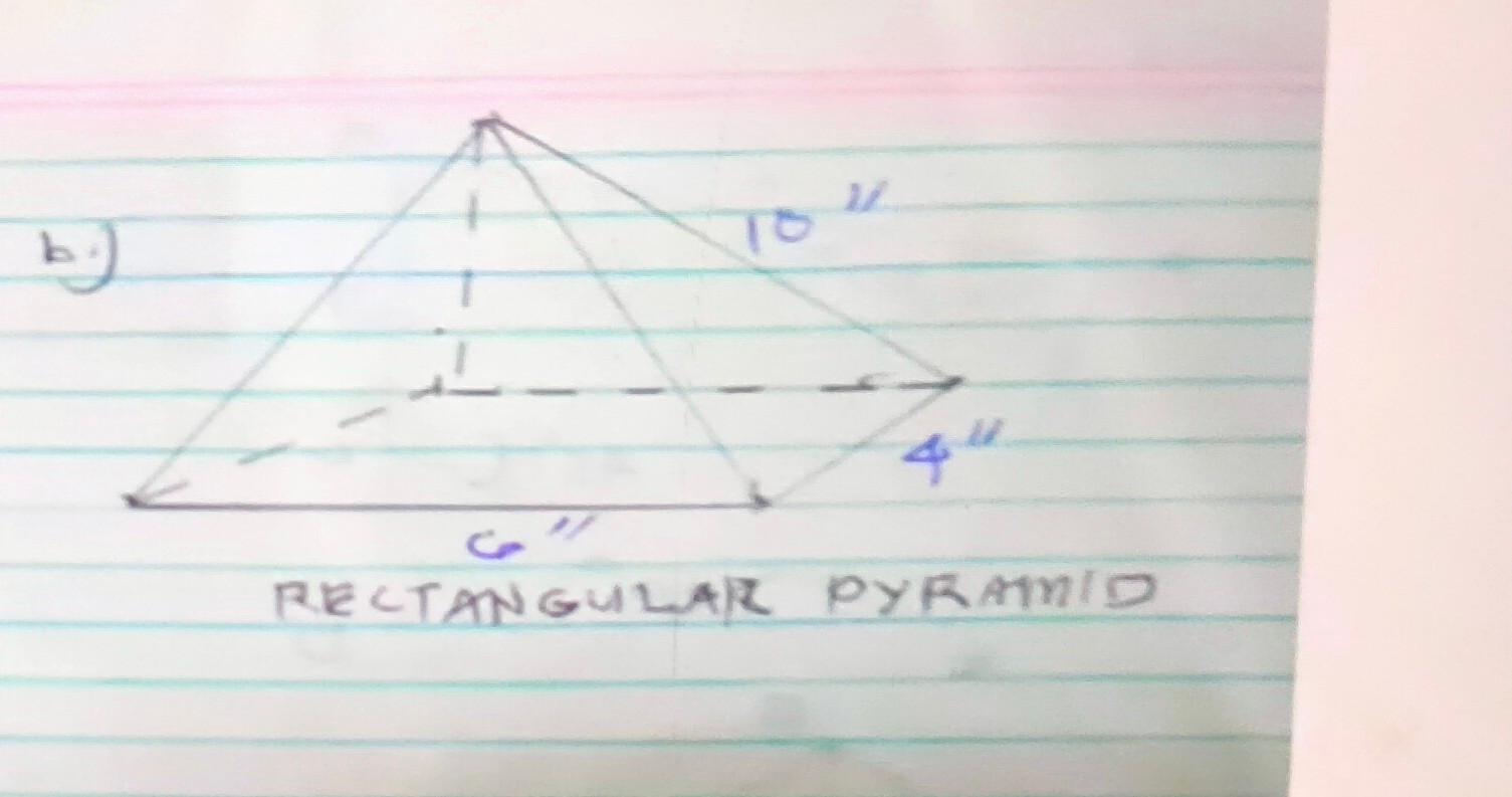 how to find slant height of a pyramid with a rectangular base