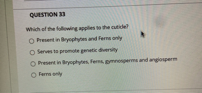 Solved QUESTION 34 Which of the following is true of | Chegg.com