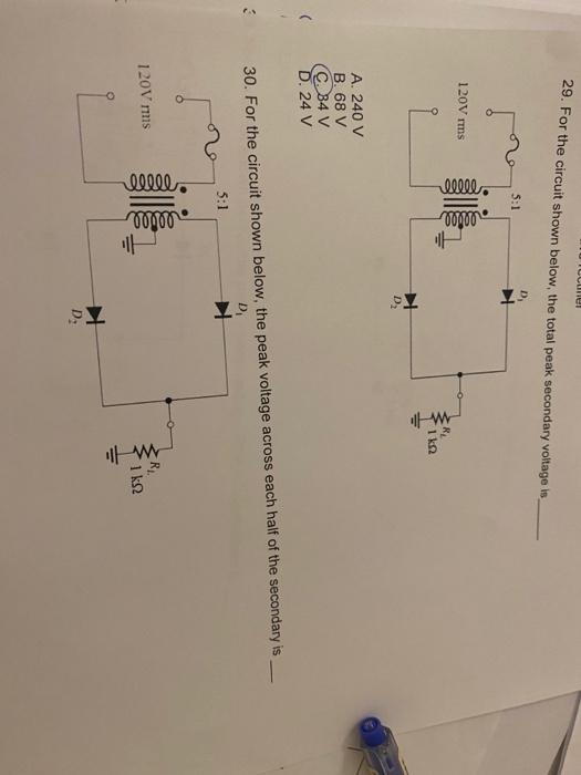 Solved Scle 29 For The Circuit Shown Below The Total Pe Chegg Com