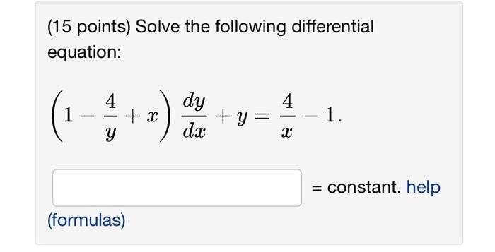 Solved (15 points) Solve the following differential | Chegg.com