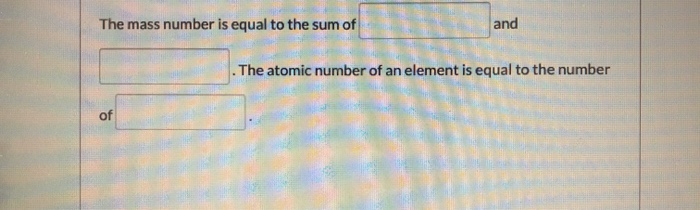 atomic mass number element is equal to