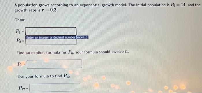 Solved A population grows according to an exponential growth | Chegg.com