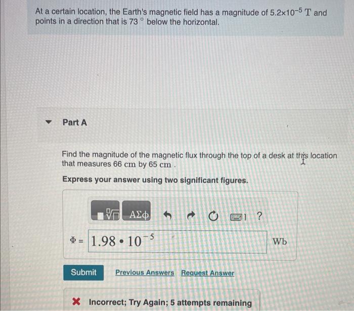 Solved At a certain location, the Earth's magnetic field has | Chegg.com