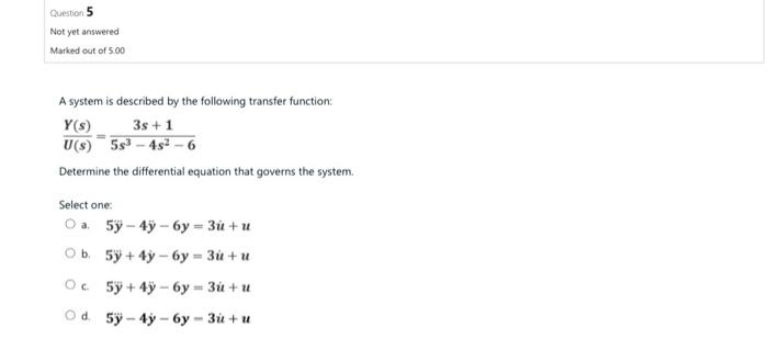 Solved A system is described by the following transfer | Chegg.com